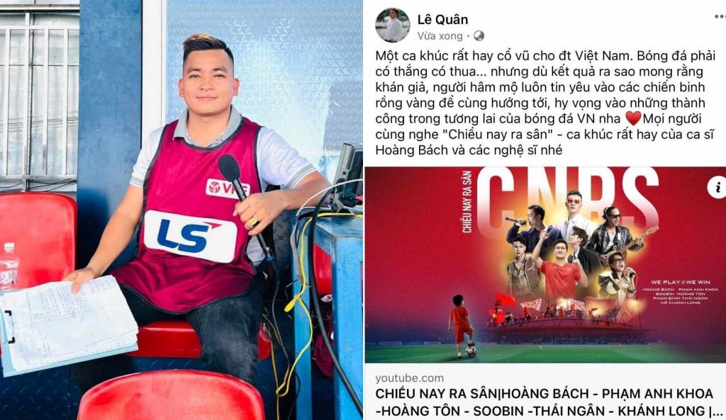 BLV Lê Quân chia sẻ bài hát của ca sĩ Hoàng Bách BLV Lê Quân chia sẻ bài hát của ca sĩ Hoàng Bách