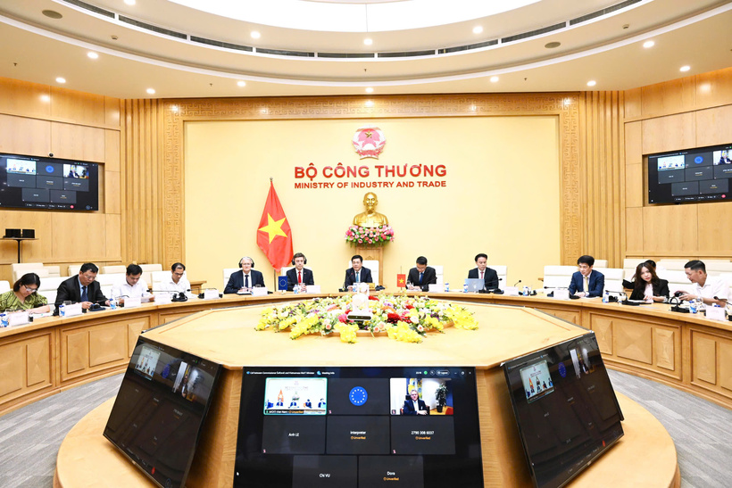 Buổi làm việc trực tuyến giữa Bộ trưởng Bộ Công Thương Nguyễn Hồng Diên và Cao ủy Thương mại và An ninh kinh tế Liên minh châu Âu (EU) Maros Sefcovic