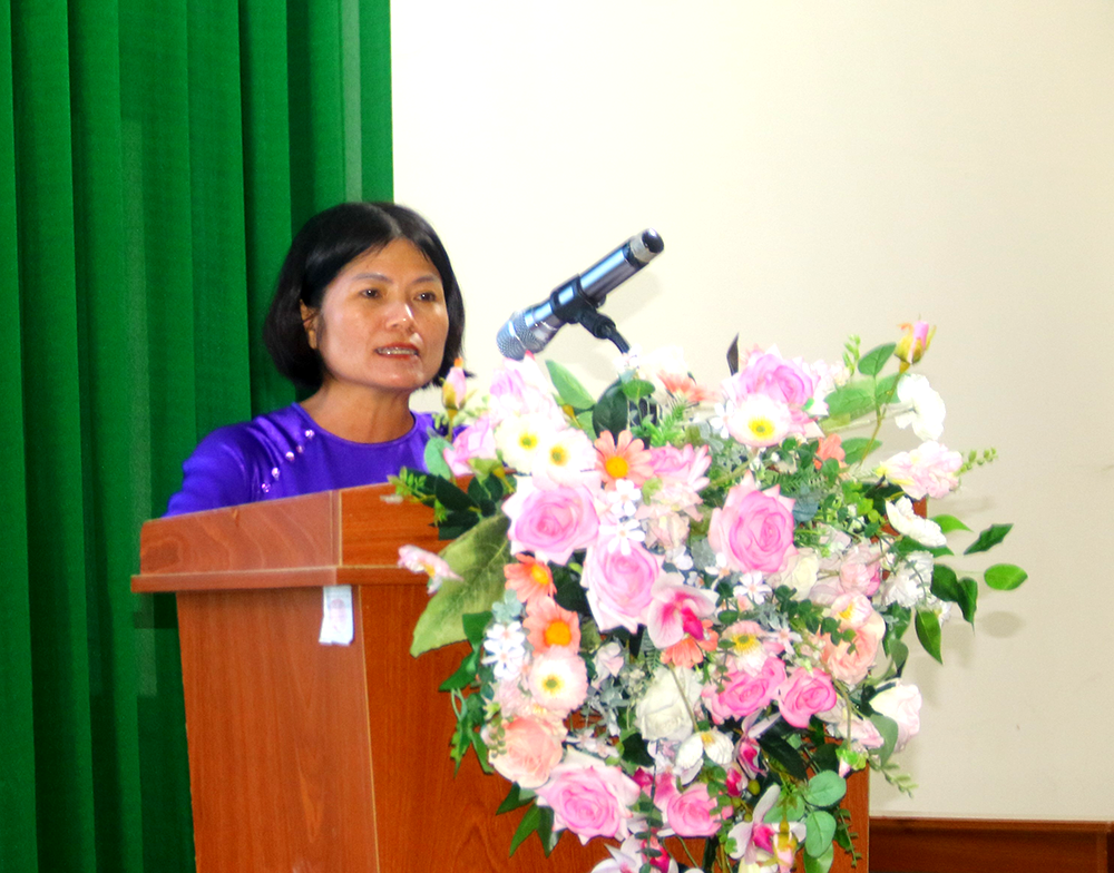bà Nguyễn Thị Thanh Thúy, Phó Chủ tịch Hội LHPN TP Cần Thơ phát biểu tại hội thảo.