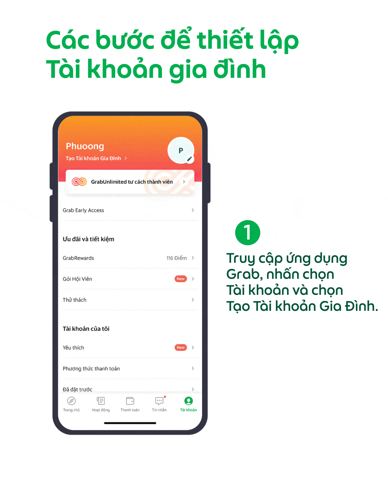 Grab ra mắt Tài khoản Gia đình dành cho người dùng tại Việt Nam Grab ra mắt Tài khoản Gia đình dành cho người dùng tại Việt Nam
