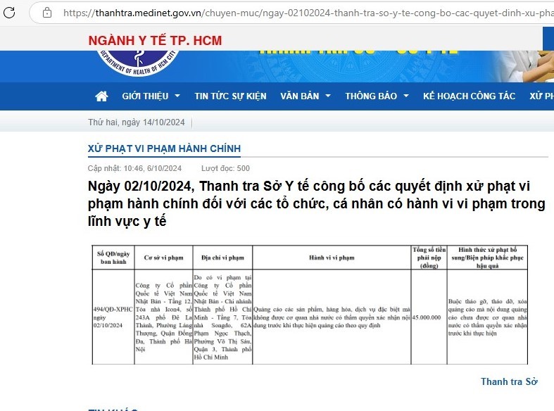 Công ty Cổ phần Quốc tế Việt Nam Nhật Bản (chi nhánh TP Hồ Chí Minh Công ty Cổ phần Quốc tế Việt Nam Nhật Bản (chi nhánh TP Hồ Chí Minh