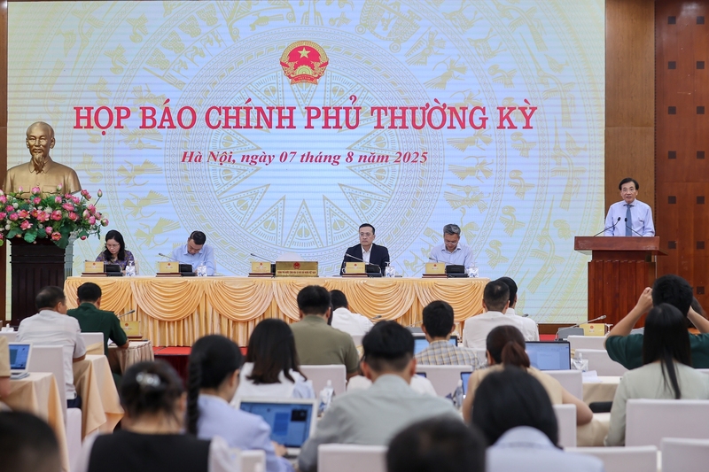 Hop báo Chính phủ thường kỳ tháng 7/2025. Ảnh: VGP/Nhật Bắc