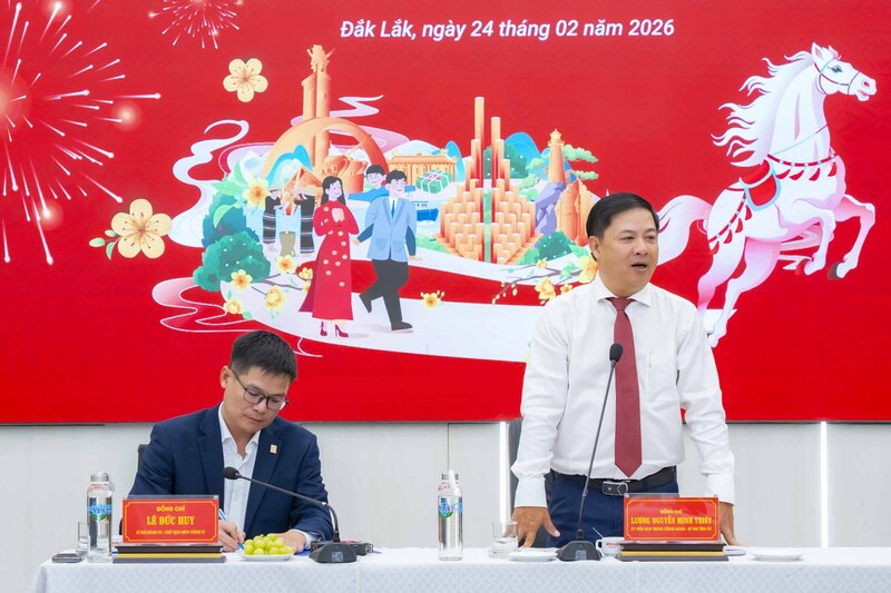 Bí thư Tỉnh uỷ Đắk Lắk Lương Nguyễn Minh Triết phát biểu tại buổi làm việc với Simexco Đắk Lắk. Ảnh: Hoà Hảo